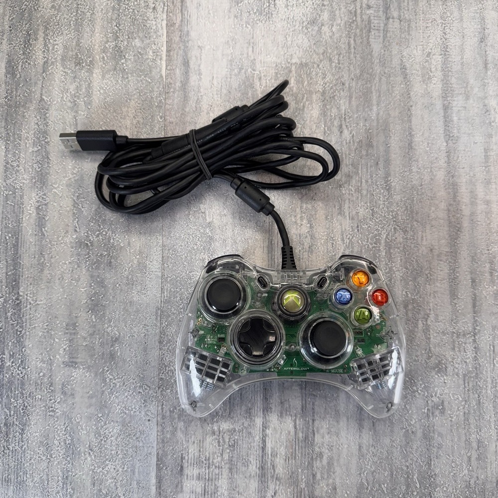 Afterglow Microsoft XBOX 360 Wired Controller Model PL-3602 PDP Clear